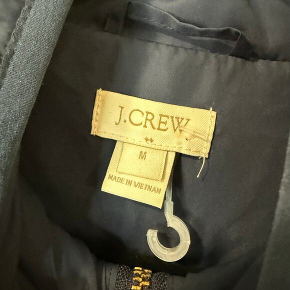 J. Crew Puffer Vest Equestrian Insulated Quilted Snap Pockets Navy Blue Medium - Picture 6 of 6